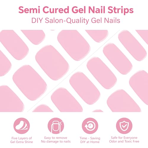 Semi Cured Gel Nail Strips-Easy Apply Christmas Gel Nail Stickers Holiday Semi Cured Manicure Strips with Sparkling Xmas Designs (Classic Yule)