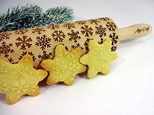 CHRISTMAS GIFTS EMBOSSING ROLLING PIN laser engraved with Christmas symbols CHRISTMAS GINGERBREAD COOKIES