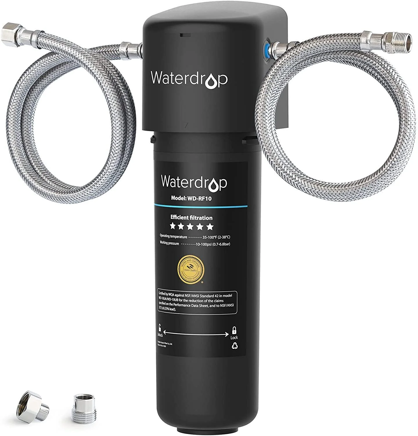 Waterdrop 10UA Under Sink Water Filter System, 8K Gallons High Chlorine Reduction Water Filtration System