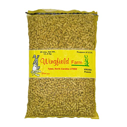 WINGFIELD-25 25 lb Virginia in Shell Animal Peanuts (25lb Bag) for Wildlife, Yellow