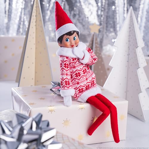 The Elf on the Shelf Claus Couture Collection Snowflake Sweetie Dress - Charming Fair Isle-Inspired Tunic Dress - Scout Elf Not Included