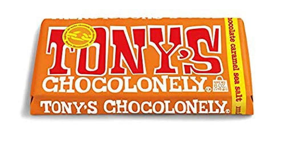Tony's Chocolonely Caramel Sea Salt Milk Chocolate Bar, 6 oz., 4-Pack