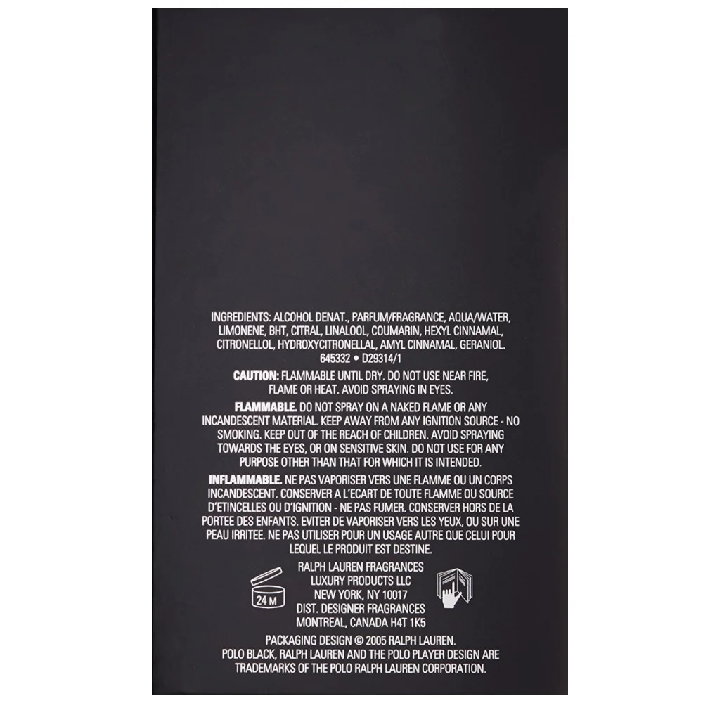 Polo Black by Ralph Lauren Eau de Toilette Spray, 4.2 oz (Pack of 2)