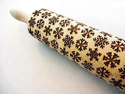 CHRISTMAS GIFTS EMBOSSING ROLLING PIN laser engraved with Christmas symbols CHRISTMAS GINGERBREAD COOKIES