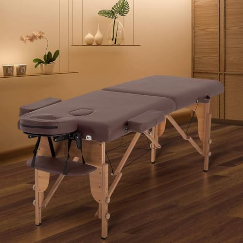 BestMassage Massage Bed Portable Massage Table 24 inche Wide Lash Bed Heigh Adjustable 2 Folding Spa Table with Non-Woven Bag for Spa Footmassage Facial CareSpa Tattoo