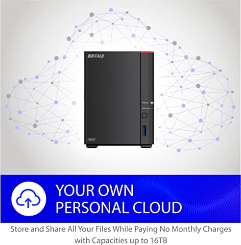 BUFFALO LinkStation SoHo 220 2-Bay Personal Cloud Office NAS 4TB (2x2TB) with Hard Drives Included