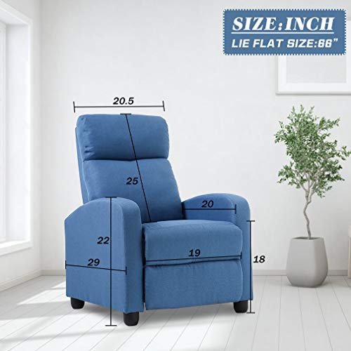 FDW Recliner Chair Reclining Sofa Leather Chair Home Theater Seating Lounge with Padded Seat Backrest