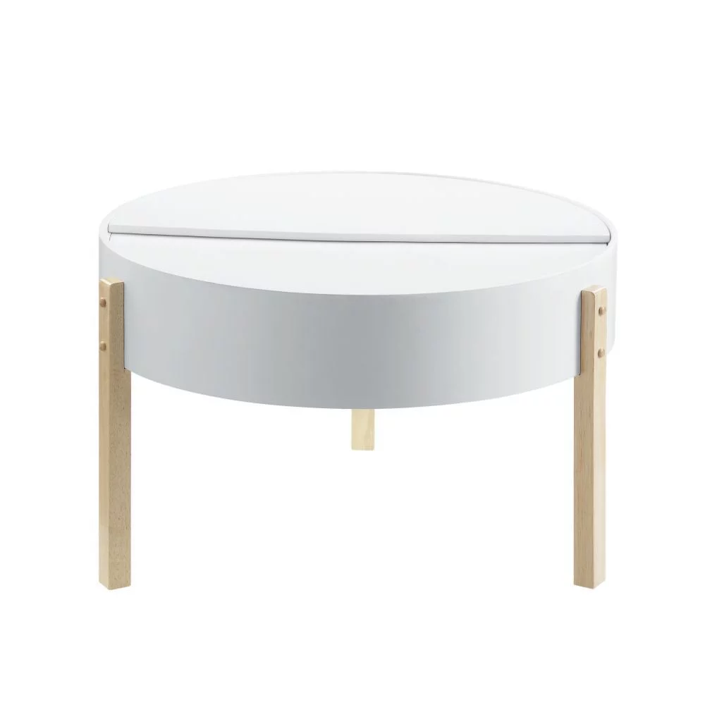 Coffee Table; White & Natural