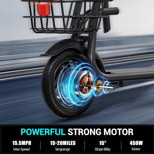 SEHOMY Electric Scooter for Adults 330lbs, Folding Bike Escooters with Seat and Basket, 850W Peak Motor, 25 Miles Range, 22MPH, Storage Basket, 14