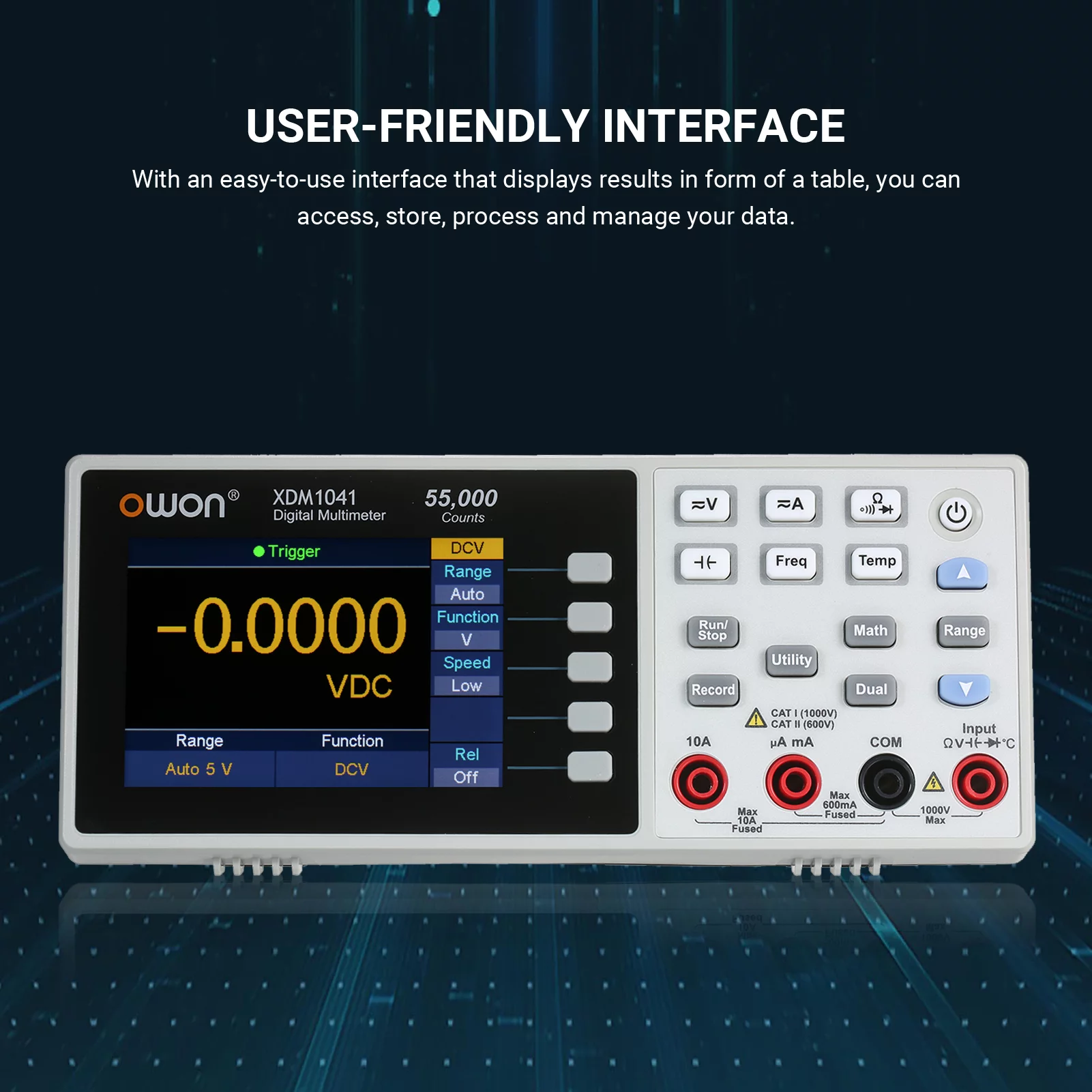 Owon 55,000 Counts Digital Multimeter High Accuracy Universal Meter with 3.7-inch TFT LCD Screen with Backlight Multifun