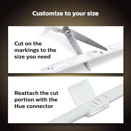 Philips Hue Bluetooth Smart Lightstrip Plus 1m/3ft Extension (No Plug), (Voice Compatible with Amazon Alexa, Apple Homekit and Google Home), White