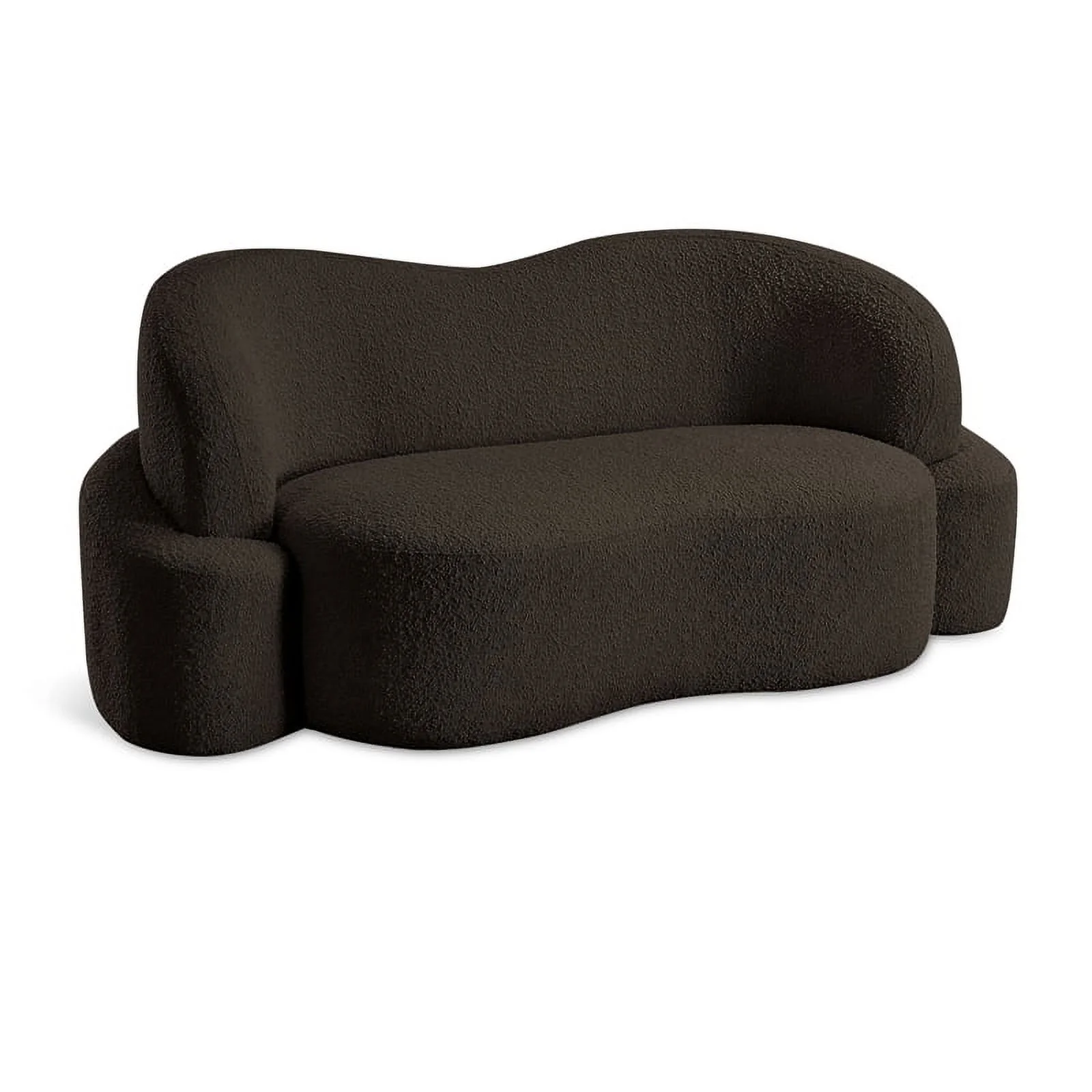 Meridian Furniture Principessa Brown Boucle Fabric Loveseat