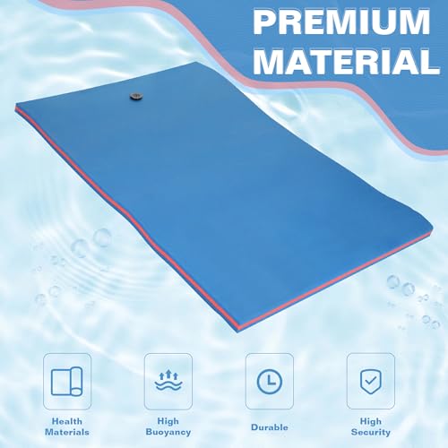 Floating Water Mat for Lake, 9/12/18 FT Lilly Pad for Adults and Kids Recreation and Relaxing, Ocean, Beach, Pool, Swimming, Sunbathing, Family Parties(Blue)