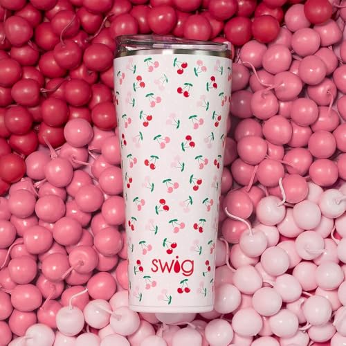 Swig Life 32oz Insulated Tumbler, Travel Coffee Tumbler with Lid, Cup Holder Friendly, Stainless Steel Travel Coffee Mug, Glitter Tumbler, Glitter Gifts (Confetti)
