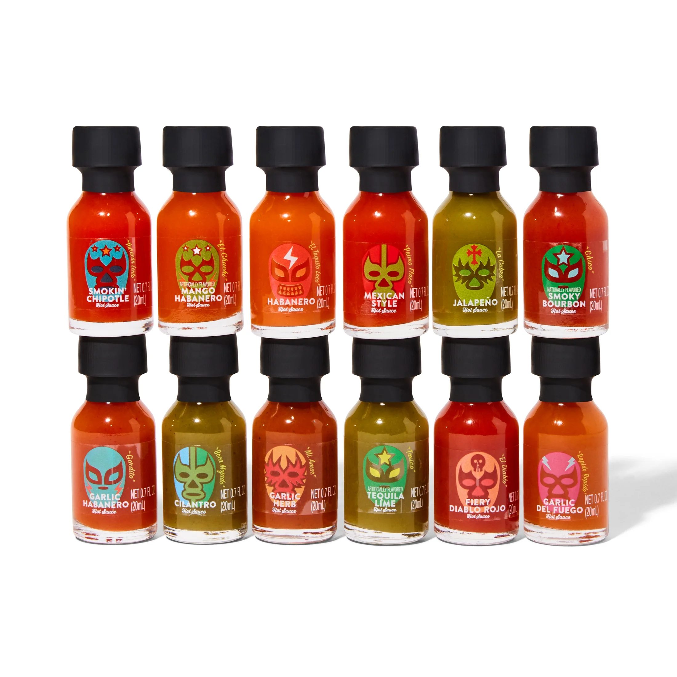 Thoughtfully Gourmet, Luchador Hot Sauce Book Gift Set, Set of 12
