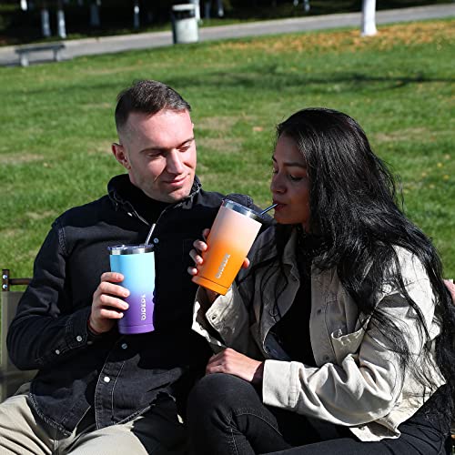 BJPKPK Insulated Tumbler 20 oz Stainless Steel Coffee Travel Thermal Cup With lids And Straws,Light Pink