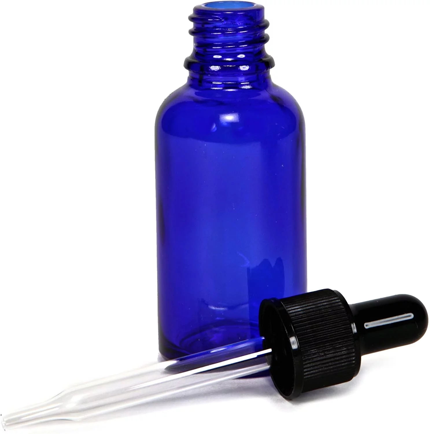 Cobalt Blue 2oz Dropper Bottle (60ml) Pack of 20 - Glass Tincture Bottles with Eye Droppers for Essential Oils & More Liquids - Leakproof Travel Bottles