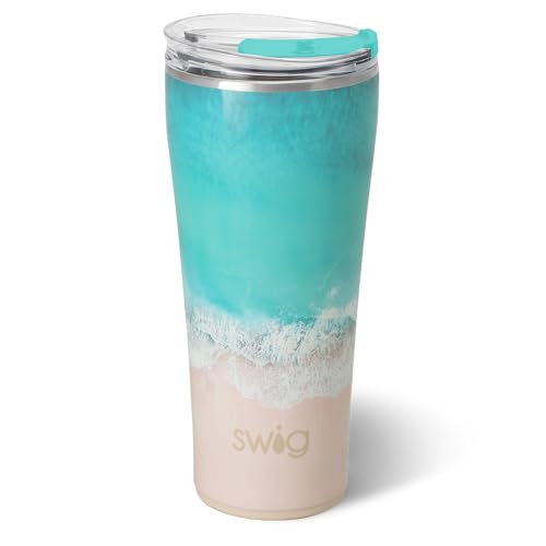 Swig Life 32oz Insulated Tumbler, Travel Coffee Tumbler with Lid, Cup Holder Friendly, Stainless Steel Travel Coffee Mug, Glitter Tumbler, Glitter Gifts (Confetti)