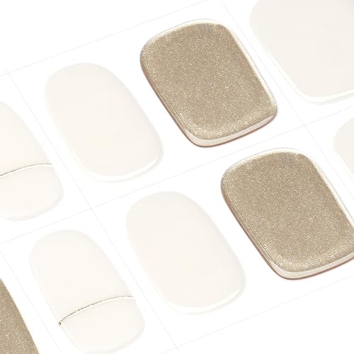 DANNI & TONI Semi Cured Gel Nail Strips Christmas Santa Claus Snowflakes Cat Eye Gel Nail Wraps 28 Stickers | Mistletoe Meow