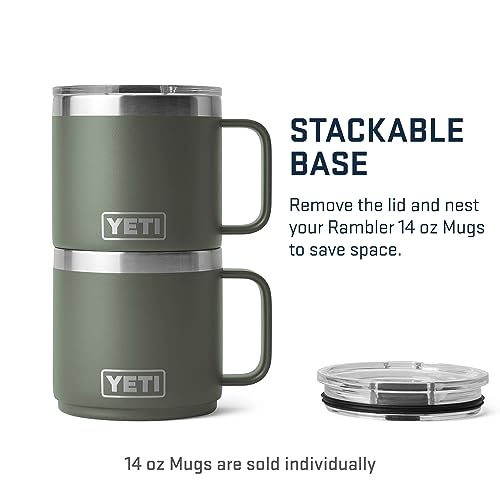 YETI Rambler 14 oz Stackable Mug, Vacuum Insulated, Stainless Steel with MagSlider Lid