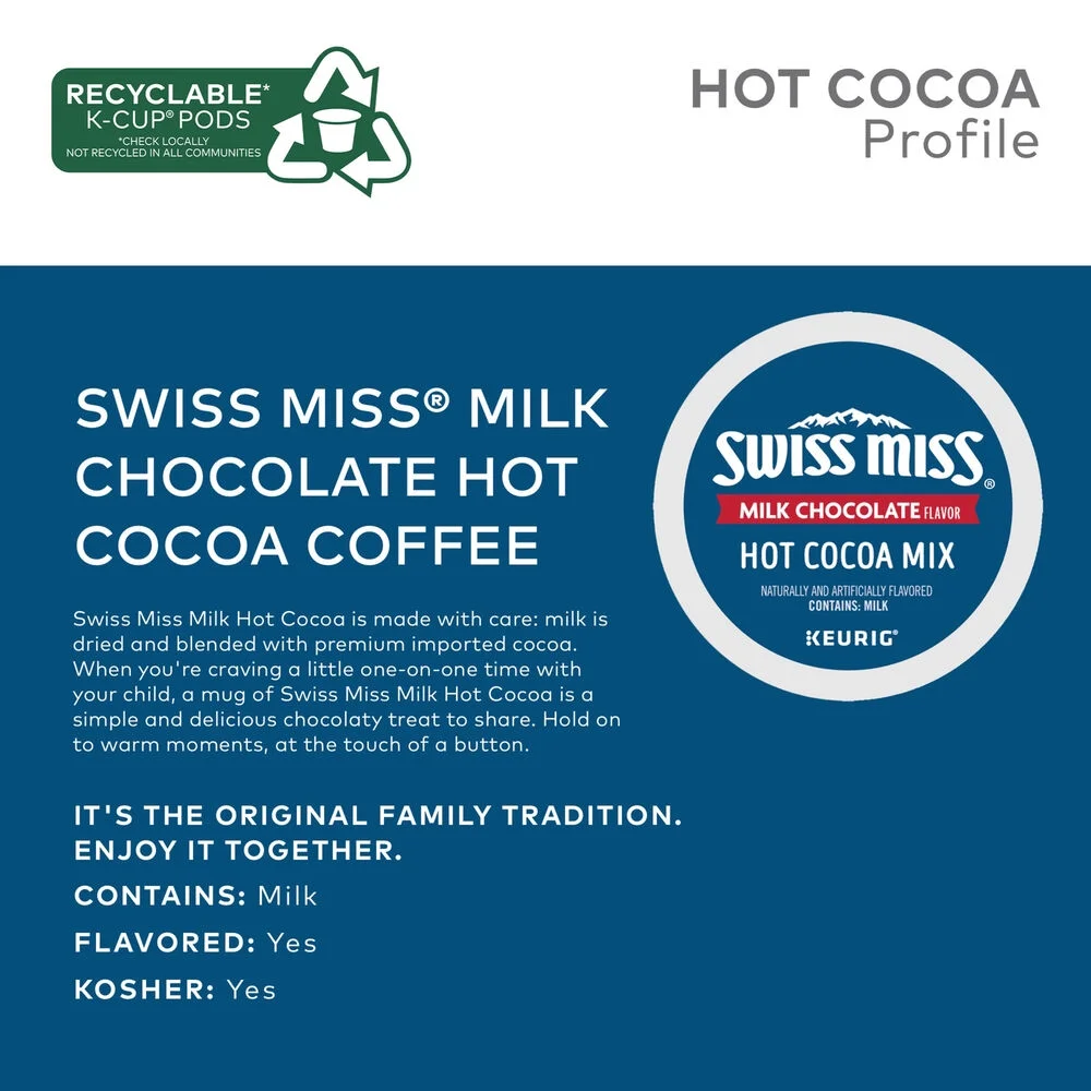Milk Chocolate Hot Cocoa, Single-Serve K-Cup Pods, 22 Count