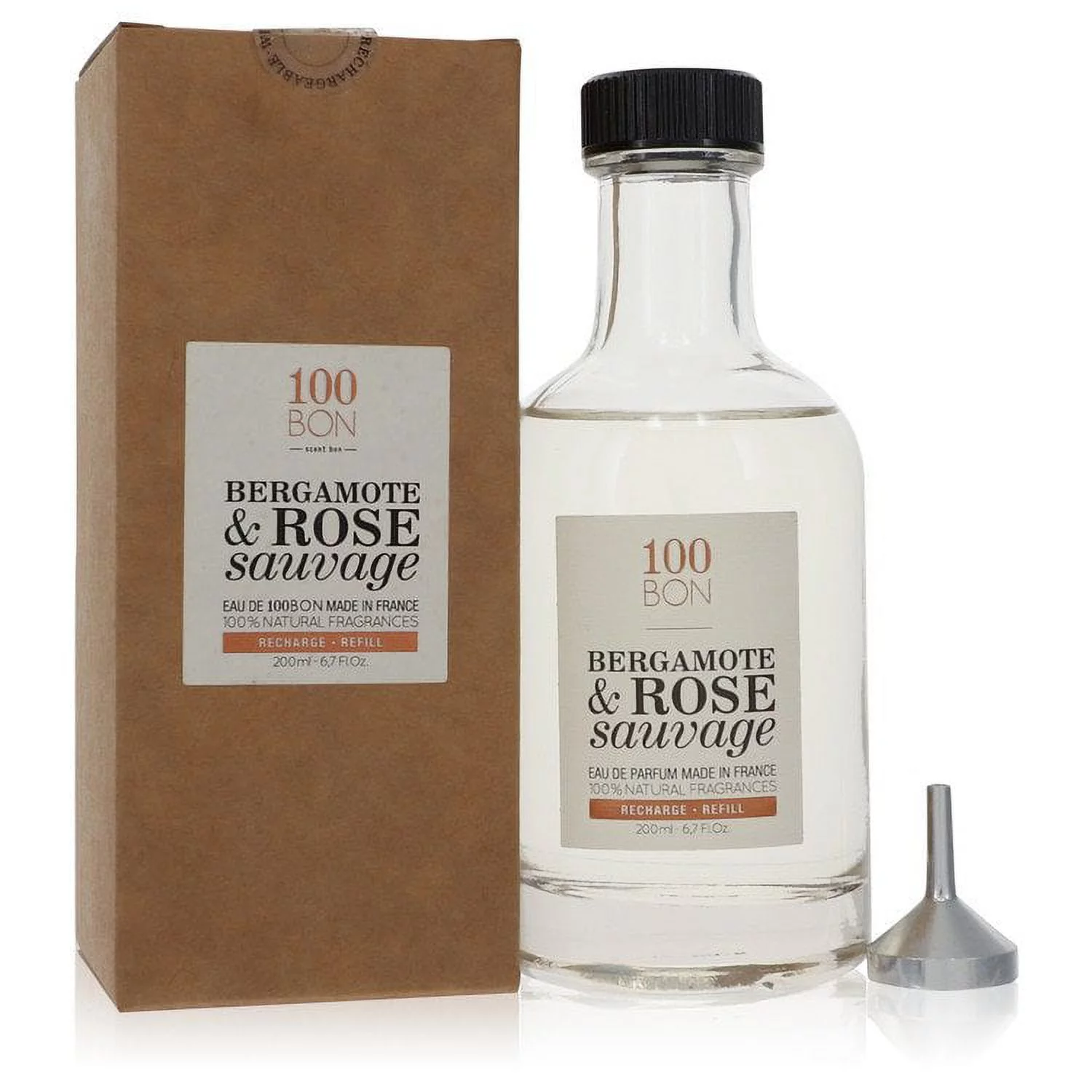 100 Bon Bergamote & Rose Sauvage by 100 Bon Eau De Parfum Refill 6.7 oz for Male