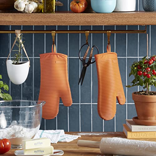 KITCHENAID Ribbed Soft Silicone Oven Mitt 2-Pack Set, 7.5