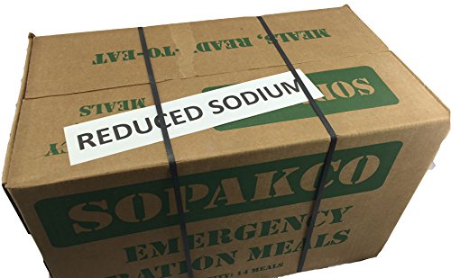 Case of 14 SOPAKCO Sure-Pak MRE Reduced Sodium Emergency Ration Meals - Ready to Eat Factory Sealed and Banded