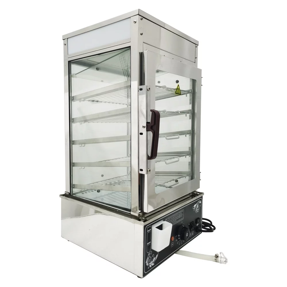 INTSUPERMAI Electric Steamed Buns Insulation Machine Fast Food Display Warmer Showcase