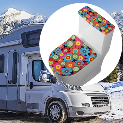 Christmas Bow Bell Toilet Tank Lid Cover and Toilet Seat Lid Cover 2 Pcs Set Toilets Covers with Elastic Cloth Fits Most Toilets Tanks & Lids