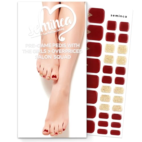 Semi Cured Gel Nail Strips-Easy Apply Christmas Gel Nail Stickers Holiday Semi Cured Manicure Strips with Sparkling Xmas Designs (Classic Yule)