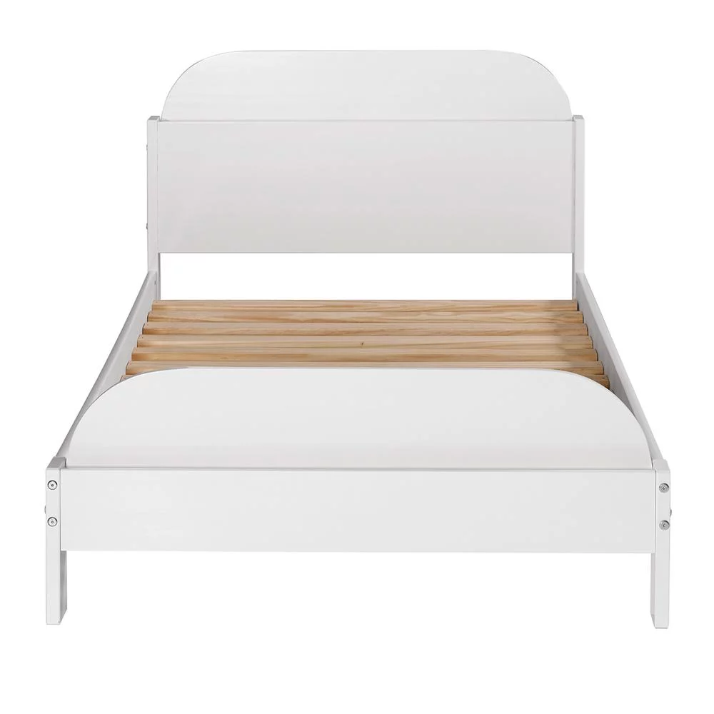 Classic Solid Wood Twin Bookcase Bed - White