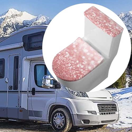 Christmas Bow Bell Toilet Tank Lid Cover and Toilet Seat Lid Cover 2 Pcs Set Toilets Covers with Elastic Cloth Fits Most Toilets Tanks & Lids