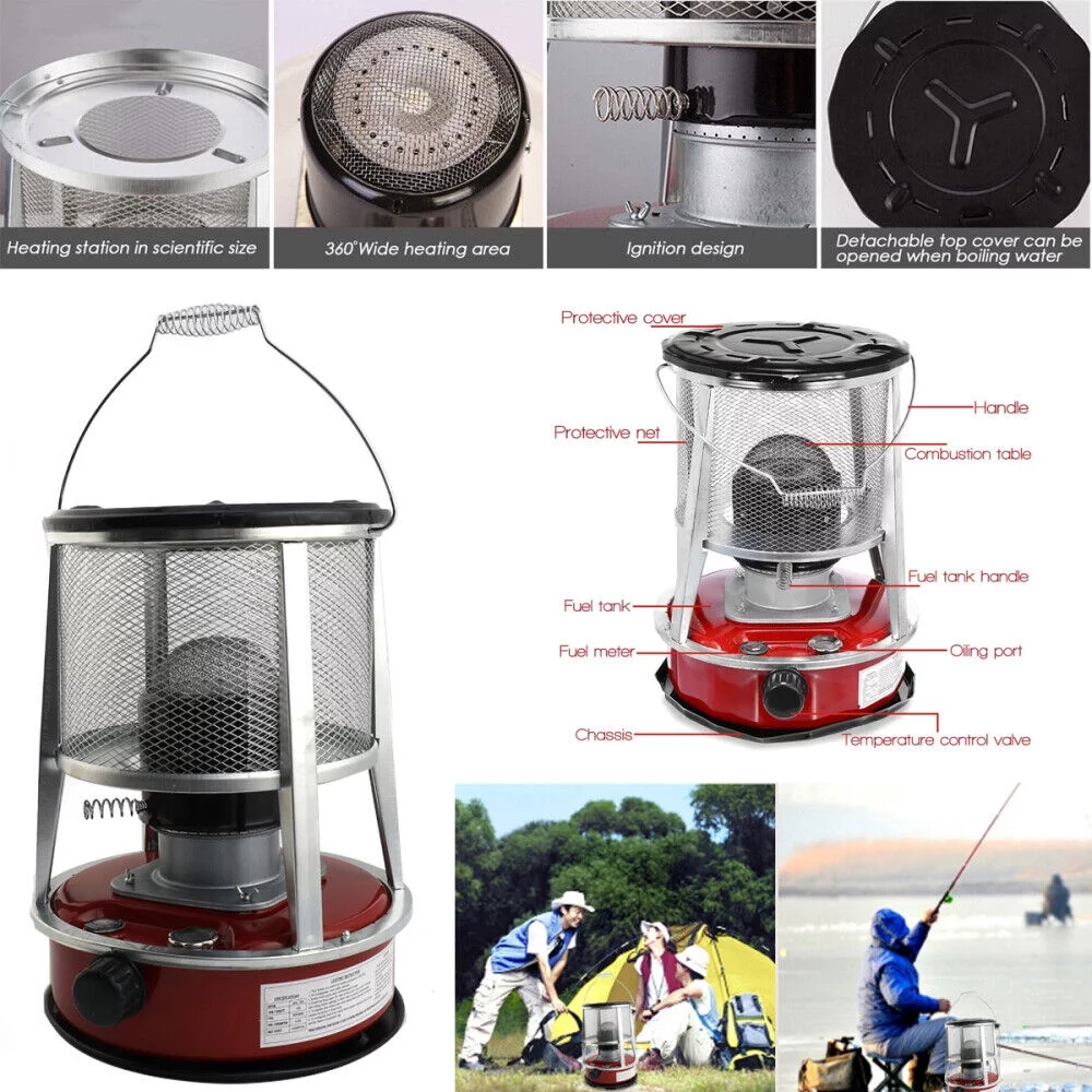 SUDEG Portable Kerosene Heater, Indoor / Outdoor Burn Heater for Camping Heating, Boiling Water (152 oz)