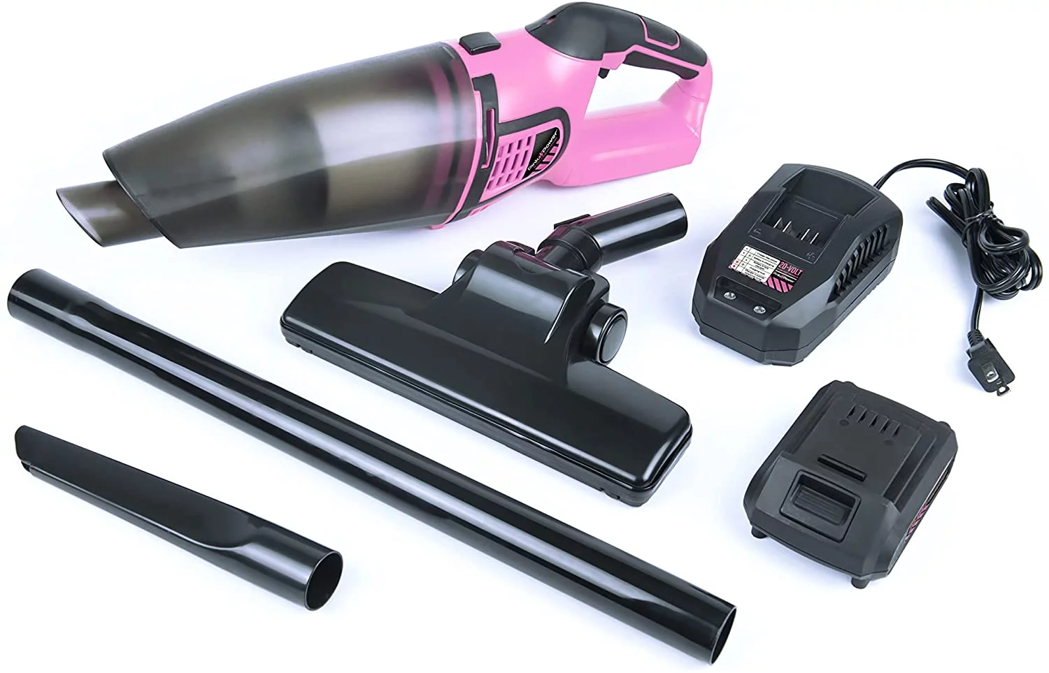 Pink Power Cordless Vacuum Cleaner, Portable Handheld Vacuum for Pet Hair, Carpet & Hard Floor - 20V Cordless Stick Vacuum Cleaner