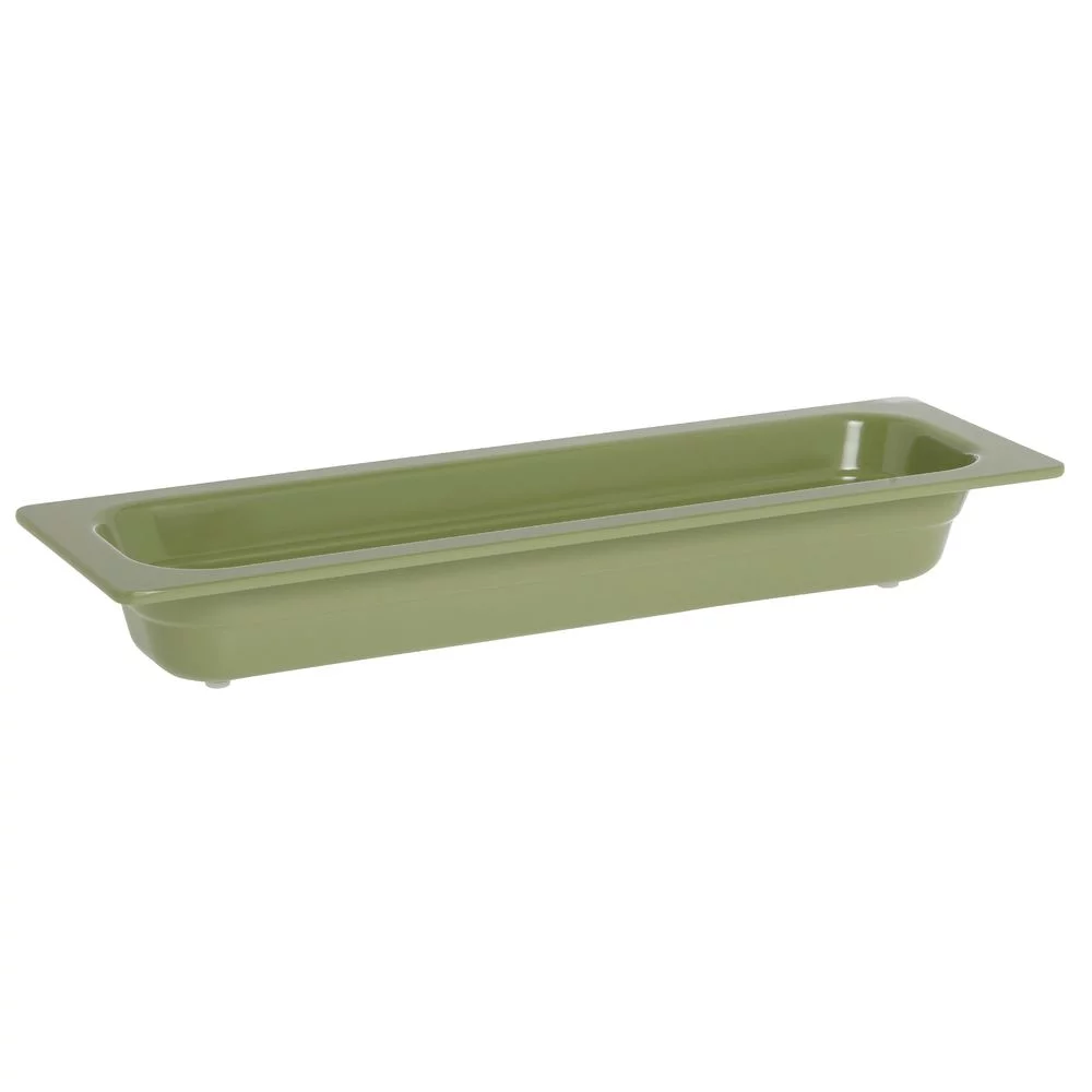 Hubert 1/2 Size Long Willow Green Melamine Cold Food Pan - 21 1/2