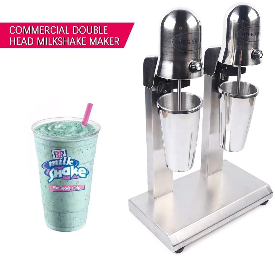 OUKANING 560W Commercial Double Head Milkshake Maker Shaker Drink Mixer Blender 2 Speed
