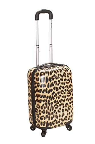 Rockland Safari Hardside Spinner Wheel Luggage, Pink Giraffe, Carry-On 20-Inch
