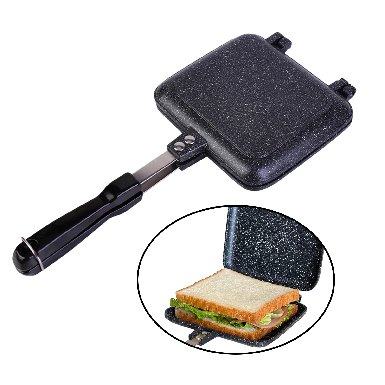 Gas Sandwich Maker Aluminum Bread Toast Breakfast Machine Waffle Pancake Baking Barbecue Pan