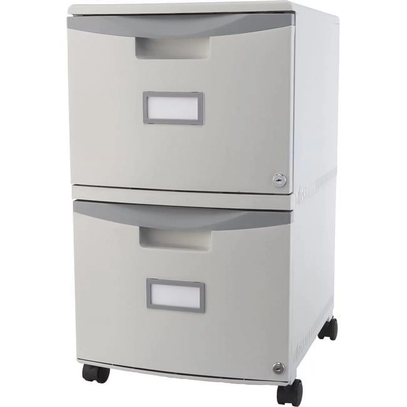 Storex 61310B01C Letter & Legal Plastic 2-Drawer Mobile File Cabinet, Gray