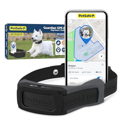 PetSafe Guardian GPS 2.0 Dog Fence + Tracking – Wireless Dog Fence with Reliable Dual Frequency GPS Tracking – Smaller Collar for All Breeds 10 lbs and Above – Subscription Required