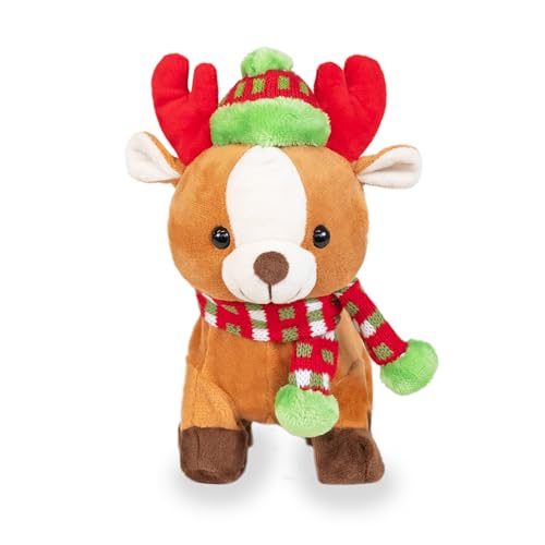 Cuddle Barn - Rock & Roll Rider | Animated Walking Dancing Singing Christmas Holiday Reindeer Sings Sleigh Ride, 10 Inches