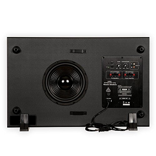 Theater Solutions SUB8S 250 Watt Surround Sound HD Home Theater Slim Powered Active Subwoofer (Black)
