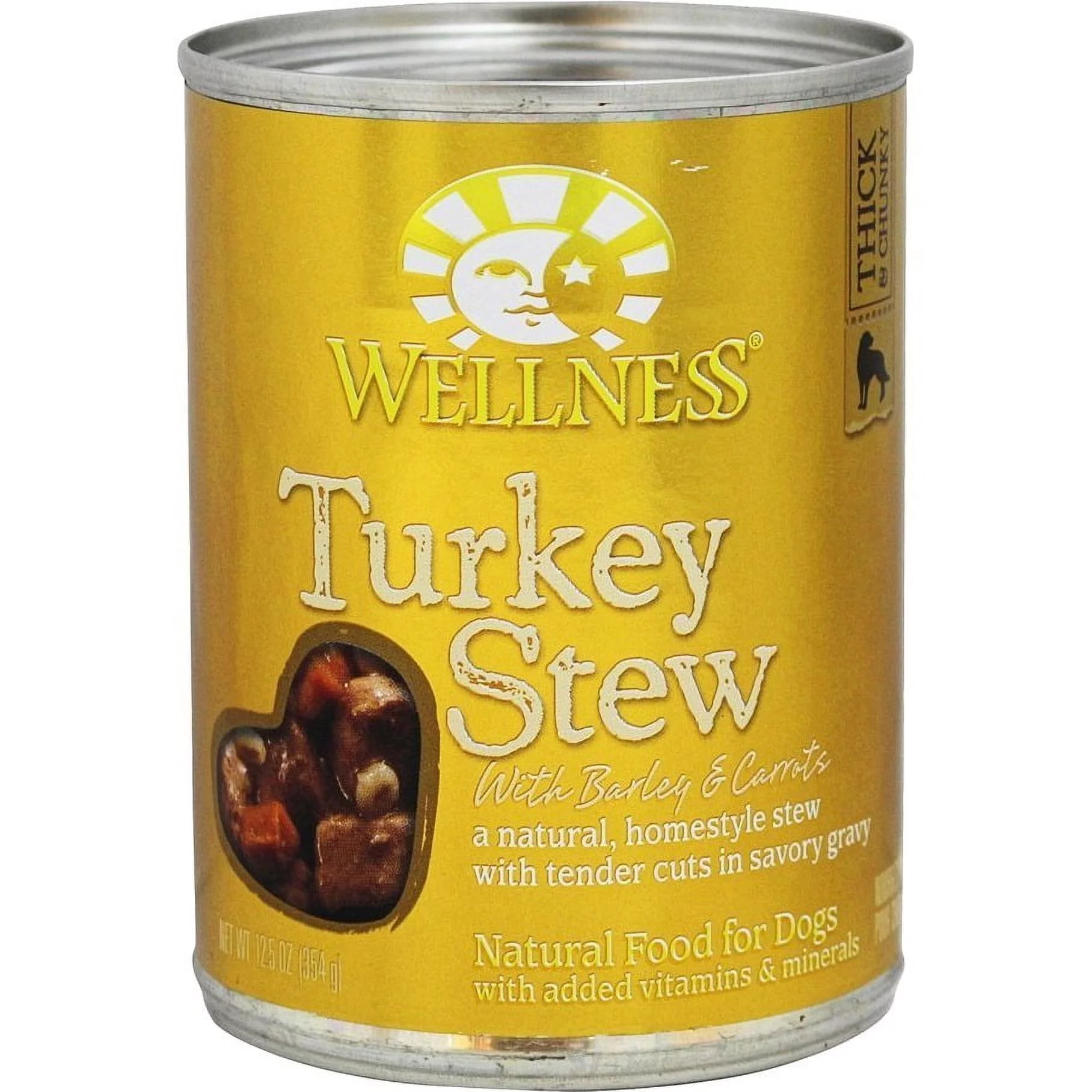 Wellness Turkey Flavor Stew Wet Dog Food for Adult, 12.5 oz. Cans (12 Count)