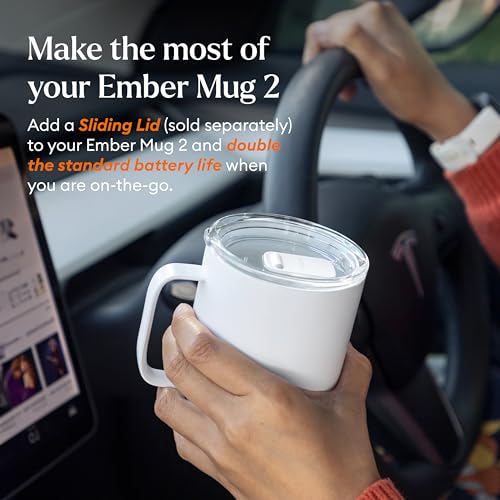 Ember Temperature Control Smart Mug 2, 14 Oz, App-Controlled Heated Coffee Mug with 80 Min Battery Life and Improved Design, Black