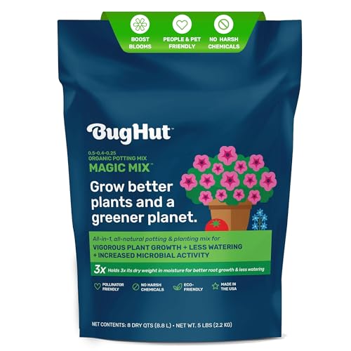 Magic Mix Peat Free Organic Potting Soil for Indoor Plants and Outdoor – Nutrient-Rich Garden Soil for Vegetables, Fruits, Herbs, and Flowers – Potting Mix Moisture Retaining, 5 lb Bag