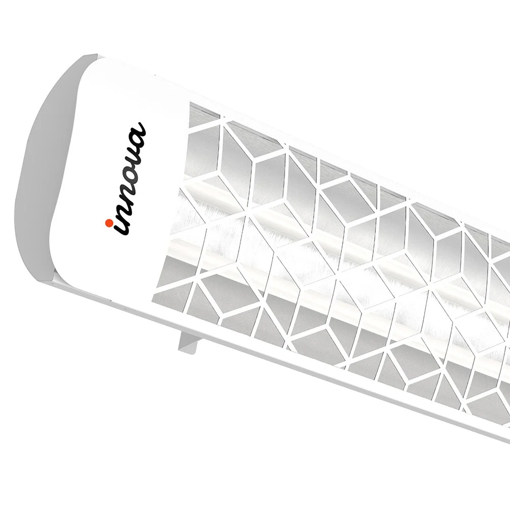 Innova-5000 Watt Electric Infrared Dual Element Heater-208 Voltage-White Finish-Stella Decorative Fascia-Outdoor Wall Mount Electric Heater-EF50208W6