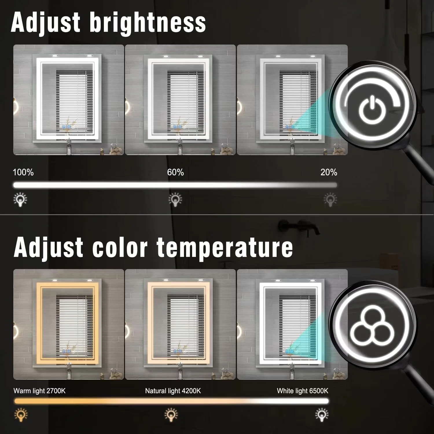 QCAI 2023 New Model Led Medicine Cabinet with Mirror，20 X 26 Inch Bathroom Lighted Medicine Cabient Mirror Lights, Electrical Outlets USB Ports, Recessed Surface Wall Mount,Dimmable, Fog-Free