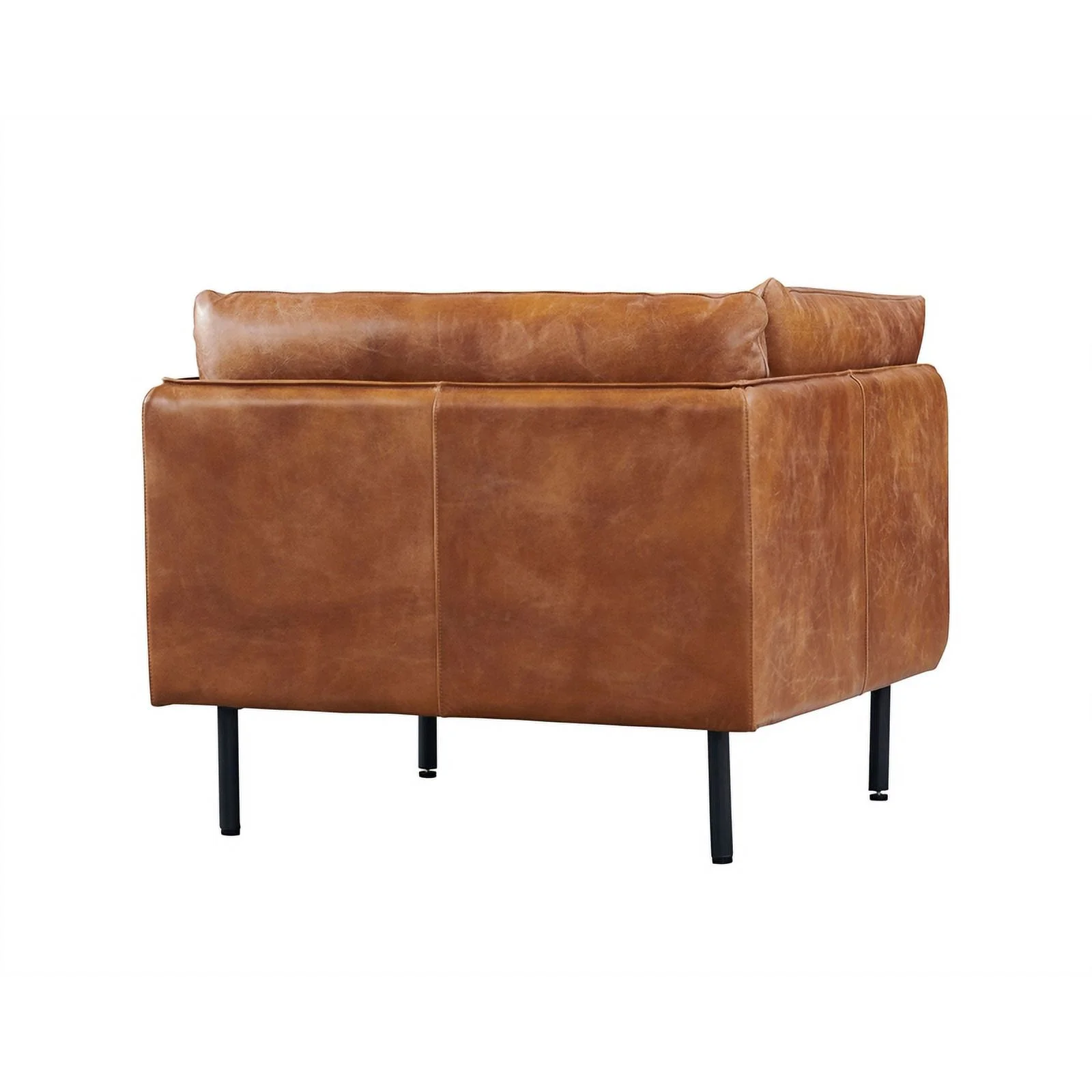 Crafters and Weavers Venezia Contemporary Leather Arm Chair in Light Brown