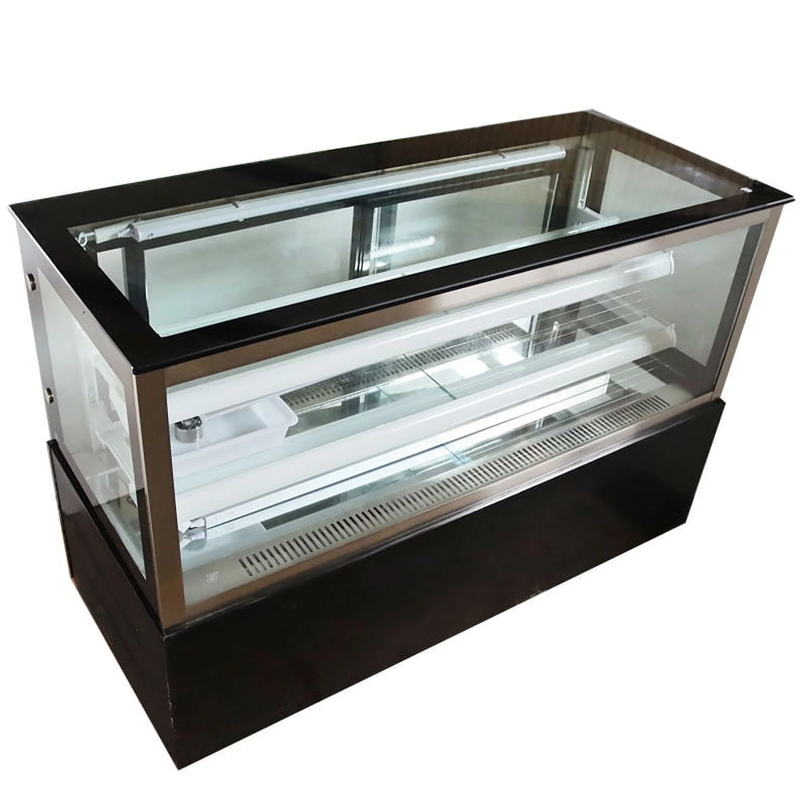 PreAsion Refrigerated Cake Display Cabinet Right Angle Bakery Showcase with Humidifying Function 220V